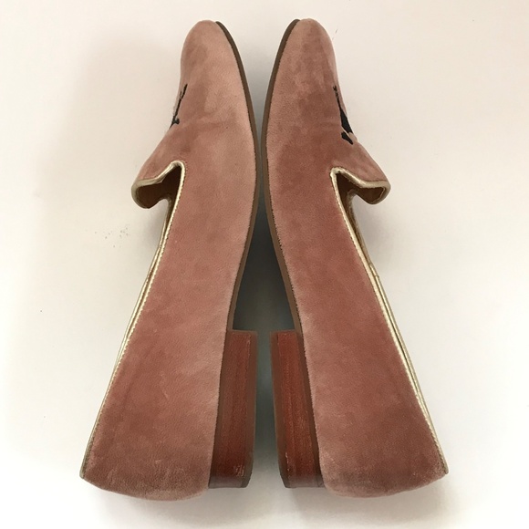 Jack Rogers Pink Velvet Embroidered Dog Loafers - Picture 10 of 15